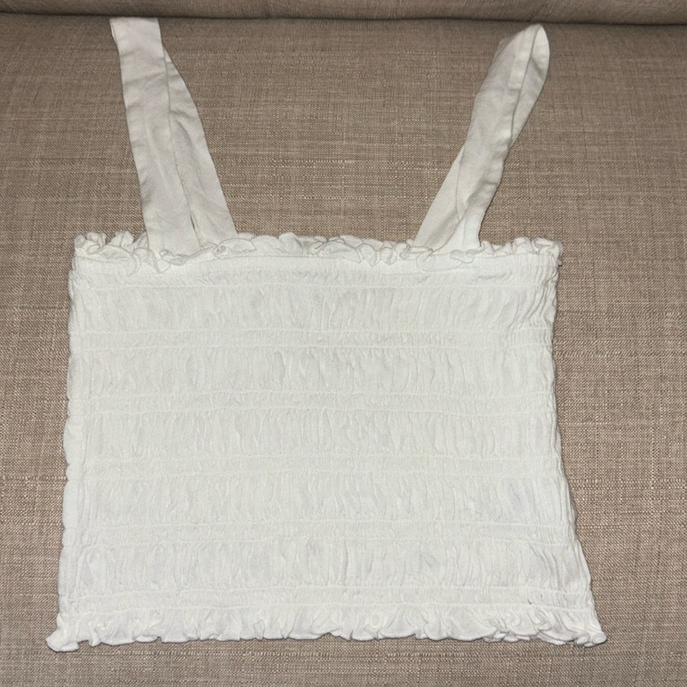 American Eagle XS White Cropped Tank Top